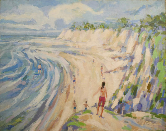 203AC Woman On Butterfly Beach 24x30 02 05 95